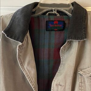 Terramar Sports Tan Utility Jacket with Black Collar